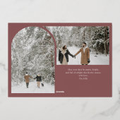 明るいメリーレトロアーチ写真コラージュ 箔シーズンカード (裏面)