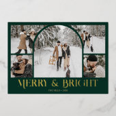 明るいメリーレトロアーチ写真コラージュ 箔シーズンカード (正面)