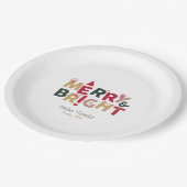 明るいメリーレトロカラフルタイポグラフィ ペーパープレート (アングル)