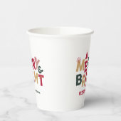 明るいメリーレトロカラフルタイポグラフィ 紙コップ (左)