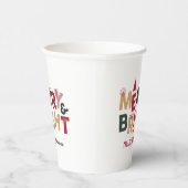 明るいメリーレトロカラフルタイポグラフィ 紙コップ (右)