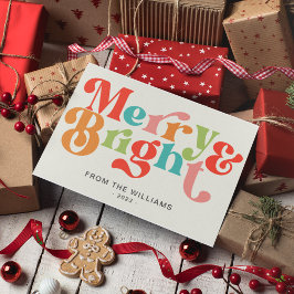 明るいメリーレトロビブカラフルス・クリスマス シーズンカード