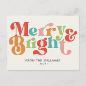 明るいメリーレトロビブカラフルス・クリスマス シーズンポストカード (正面)