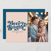 明るいメリーレトロフォトクリスマス シーズンカード (正面/裏面)