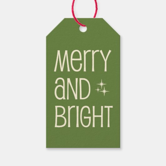 明るいメリーレトロモダンミニマルシンプルリスト ギフトタグ (正面)
