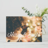 明るいメリーレトロヴィンテージのクリスマスフォト シーズンカード (スタンド正面)