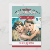 明るいメリーヴィンテージのクリスマス写真 シーズンカード (正面)