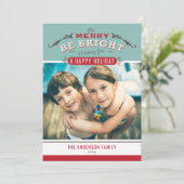 明るいメリーヴィンテージのクリスマス写真 シーズンカード (スタンド正面)