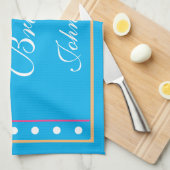 明るいメリーヴィンテージパーソナライズされたのクリスマス キッチンタオル (四つ折り)