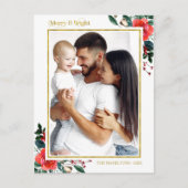 明るいメリー休日のクリスマスフローラ写真 ポストカード (正面)