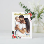 明るいメリー休日のクリスマスフローラ写真 ポストカード (スタンド正面)