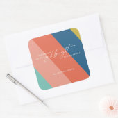 明るいメリー休日のシストライプのステッカー スクエアシール (封筒)