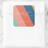 明るいメリー休日のシストライプのステッカー スクエアシール (バッグ)