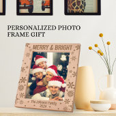 明るいメリー休日のパーソナライズされたギフト写真 レーザー彫刻フレーム