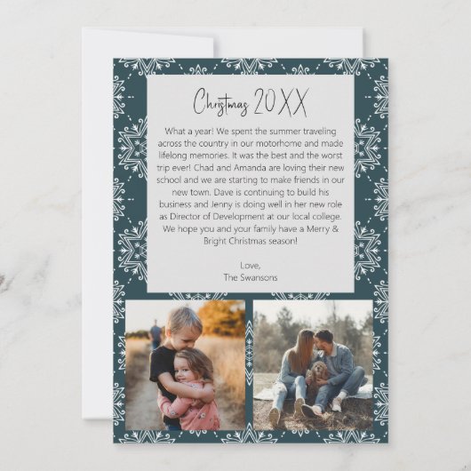 明るいメリー休日の写真カード シーズンカード (裏面)