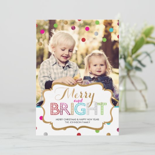 明るいメリー休日の写真クリスマスカード シーズンカード (スタンド正面)