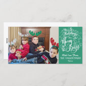 明るいメリー休日の緑の写真モダンクリスマス シーズンカード (正面/裏面)