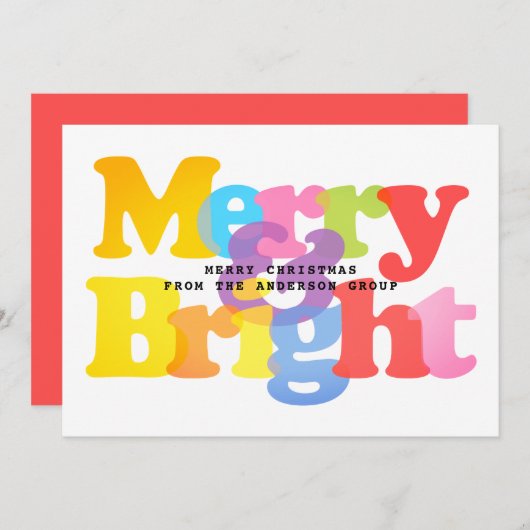 明るいメリー会社のクリスマス シーズンカード (正面/裏面)
