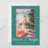 明るいメリー写カラフル真のクリスマス シーズンカード (正面)