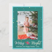 明るいメリー写カラフル真のクリスマス シーズンカード (正面)