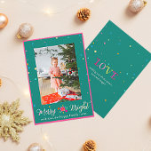 明るいメリー写カラフル真のクリスマス シーズンカード