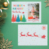 明るいメリー写真のカラフルクリスマス シーズンカード