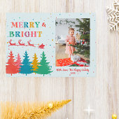 明るいメリー写真のカラフルクリスマス シーズンカード