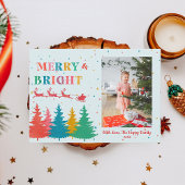 明るいメリー写真のカラフルクリスマス シーズンカード