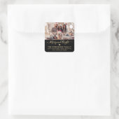 明るいメリー写真のクリスマス差出人住所 スクエアシール (バッグ)