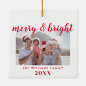 明るいメリー写真のクリスマス セラミックオーナメント (裏面)