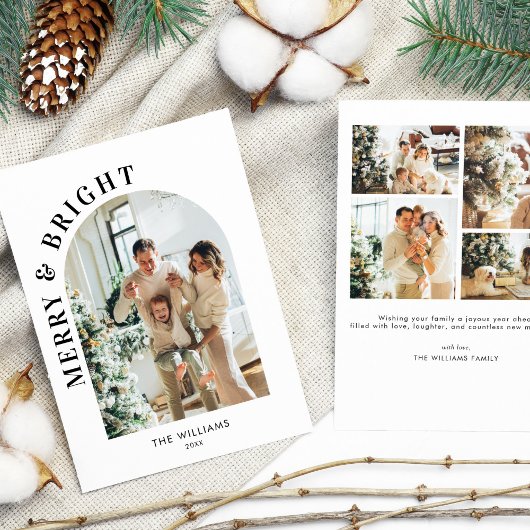 明るいメリー写真のパーソナライズされたクリスマスカード シーズンカード