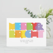 明るいメリー写真のモダンクリカラフルスマス シーズンカード (スタンド正面)