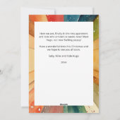 明るいメリー写真の水モダン色のクリスマス シーズンカード (裏面)