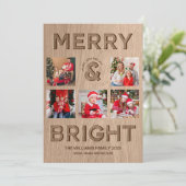 明るいメリー写真の素朴クリスマス シーズンカード (スタンド正面)