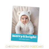 明るいメリー写真はっきりした – 青い白 シーズンポストカード