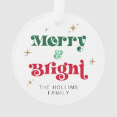 明るいメリー写真クリスマス装飾レトロ オーナメント (正面)