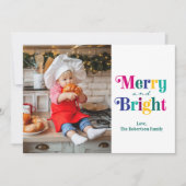 明るいメリー写真クリスマス・ホリデー・カード シーズンカード (正面)