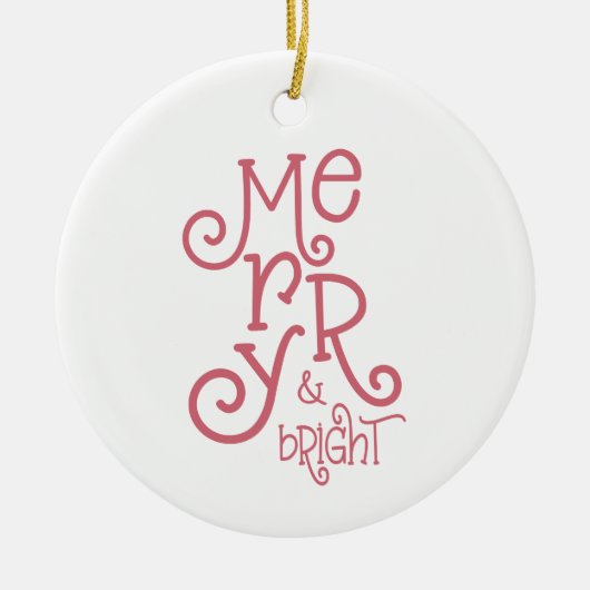 明るいメリー写真名バラ金ゴールドクリスマス セラミックオーナメント (正面)