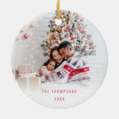 明るいメリー写真名バラ金ゴールドクリスマス セラミックオーナメント (裏面)