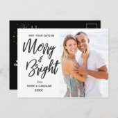 明るいメリー初めてのクリスマスのエレガント写真 シーズンポストカード (正面/裏面)