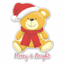 明るいメリー可愛いクリスマスのテディベア シール