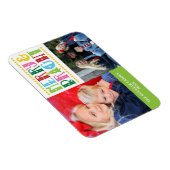 明るいメリー可愛い家族のモダン写真の休日 マグネット (右側)