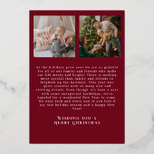 明るいメリー台本の写真のクリスマス 箔シーズンカード (裏面)