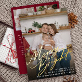 明るいメリー台本の写真のクリスマス 箔シーズンカード