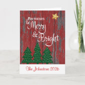 明るいメリー台本の木素朴の金ゴールド星樹である シーズンカード (正面)