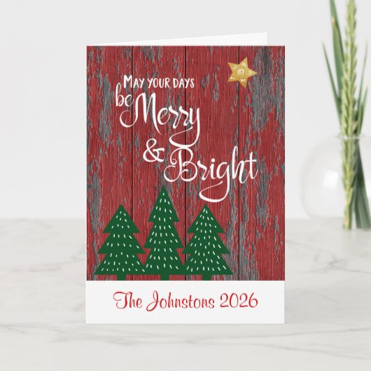 明るいメリー台本の木素朴の金ゴールド星樹である シーズンカード (正面)