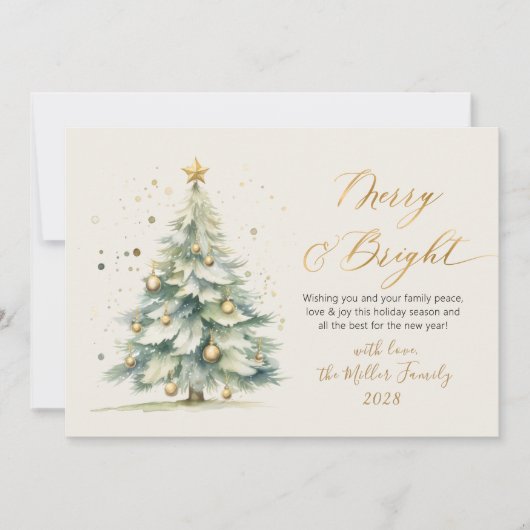 明るいメリー台本の水色のクリスマスツリー シーズンカード (正面)