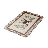 明るいメリー台本の鹿のクリスマスパインコーン バスマット (アングル)