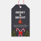 "明るいメリー喜びのクリスマスカード" ギフトタグ (正面)