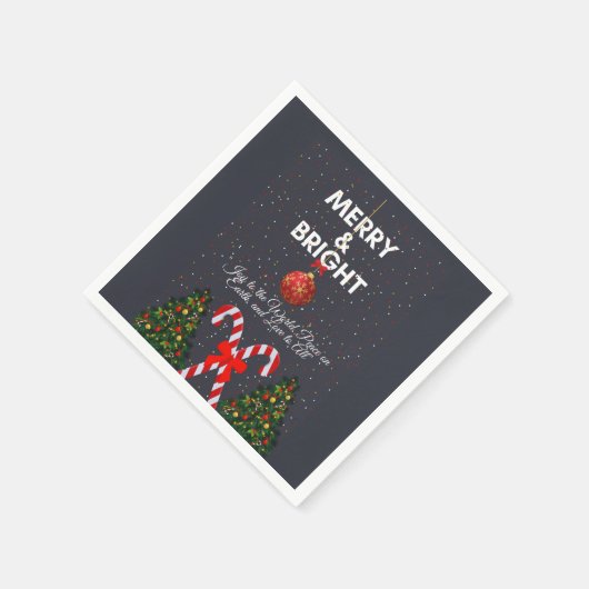 "明るいメリー喜びのクリスマスカード" スタンダードカクテルナプキン (角)